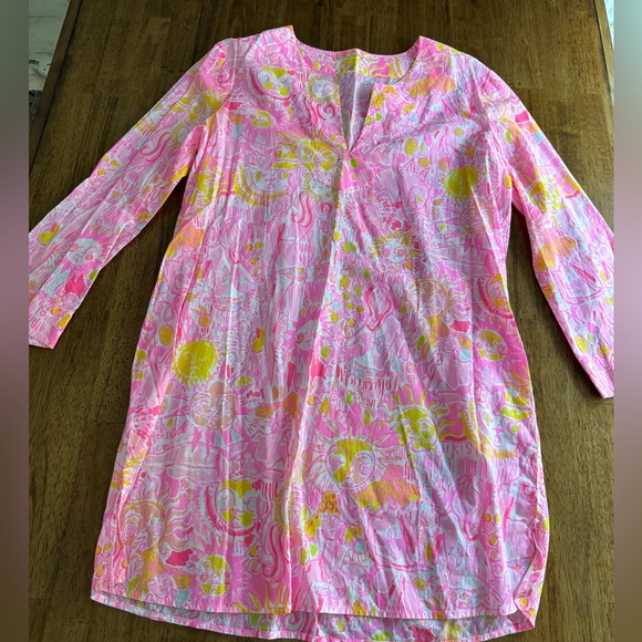 Lilly Pulitzer Marco Island Tunic SZ M Pink Pout More Kinis In The Keys - Picture 5 of 16